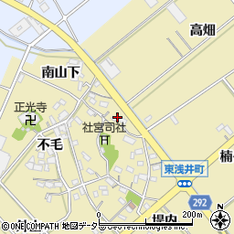 愛知県西尾市東浅井町藪下周辺の地図