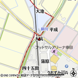 愛知県幸田町（額田郡）高力（大杭）周辺の地図