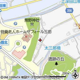 兵庫県三田市下深田524周辺の地図