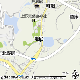 兵庫県川辺郡猪名川町上野池尻周辺の地図