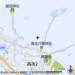 兵庫県三田市高次周辺の地図