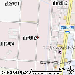 愛知県半田市山代町周辺の地図
