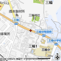 三輪神社前周辺の地図