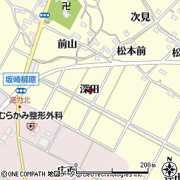 愛知県額田郡幸田町坂崎深田周辺の地図