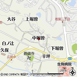 兵庫県川辺郡猪名川町広根中堀曽周辺の地図