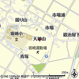 愛知県額田郡幸田町坂崎天神山周辺の地図
