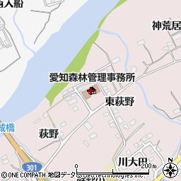 愛知県新城市庭野東萩野周辺の地図