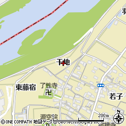 愛知県西尾市西浅井町干地周辺の地図