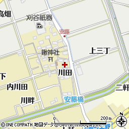 愛知県岡崎市安藤町川田32周辺の地図