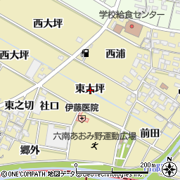 愛知県岡崎市定国町東大坪周辺の地図