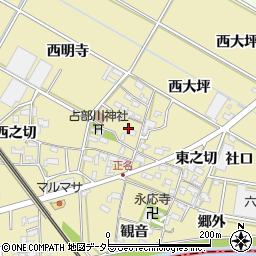 愛知県岡崎市正名町中之切周辺の地図