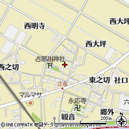 愛知県岡崎市正名町（中之切）周辺の地図