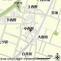 愛知県岡崎市福岡町中西野114周辺の地図