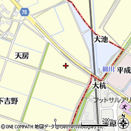 愛知県岡崎市福岡町（上吉野）周辺の地図