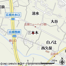 兵庫県川辺郡猪名川町広根三本木周辺の地図