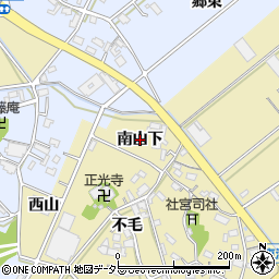 愛知県西尾市東浅井町（南山下）周辺の地図