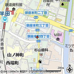 愛知県半田市銀座本町4丁目周辺の地図