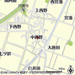 愛知県岡崎市福岡町中西野113周辺の地図