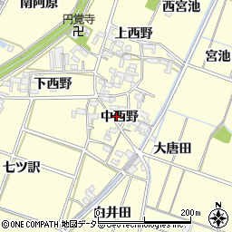 愛知県岡崎市福岡町中西野49周辺の地図