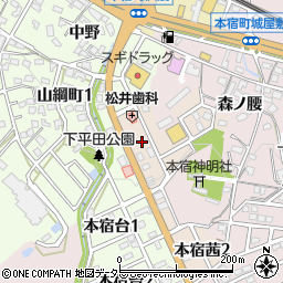 愛知県岡崎市本宿茜周辺の地図