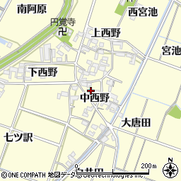 愛知県岡崎市福岡町中西野108周辺の地図