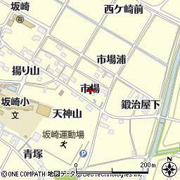 愛知県額田郡幸田町坂崎市場周辺の地図
