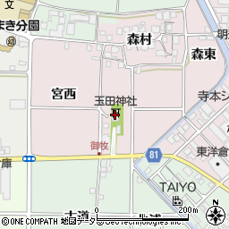 玉田神社周辺の地図