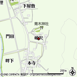 愛知県岡崎市山綱町嶋沢周辺の地図