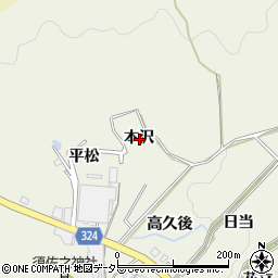 愛知県岡崎市羽栗町本沢周辺の地図