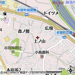 愛知県岡崎市本宿町上ノ山12周辺の地図