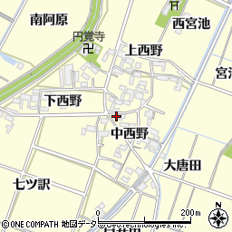 愛知県岡崎市福岡町中西野46周辺の地図