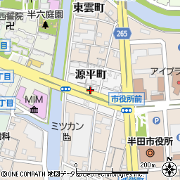 愛知県半田市源平町周辺の地図
