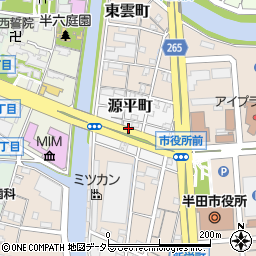 愛知県半田市源平町周辺の地図