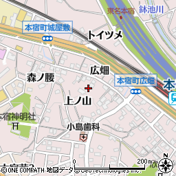 愛知県岡崎市本宿町上ノ山15周辺の地図