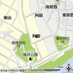 愛知県安城市藤井町阿原周辺の地図
