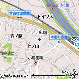 愛知県岡崎市本宿町上ノ山19周辺の地図