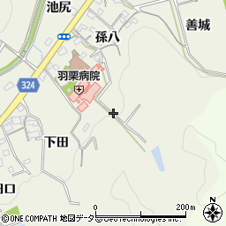 愛知県岡崎市羽栗町奥入周辺の地図