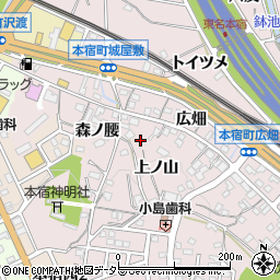 愛知県岡崎市本宿町上ノ山8周辺の地図