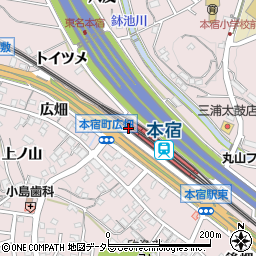 名鉄協商本宿駐車場周辺の地図