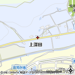 兵庫県三田市上深田390周辺の地図