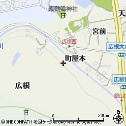 兵庫県川辺郡猪名川町広根飛詰周辺の地図