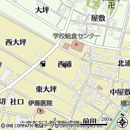 愛知県岡崎市定国町西浦周辺の地図