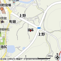 兵庫県川辺郡猪名川町上野釜床周辺の地図