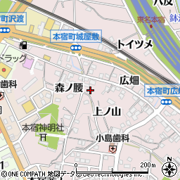 愛知県岡崎市本宿町上ノ山28周辺の地図