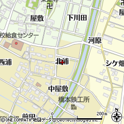 愛知県岡崎市定国町北浦周辺の地図