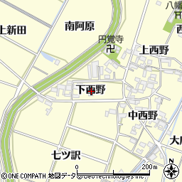 愛知県岡崎市福岡町下西野周辺の地図