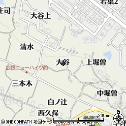 兵庫県川辺郡猪名川町広根大谷周辺の地図