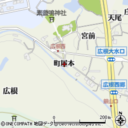 兵庫県川辺郡猪名川町広根町屋本周辺の地図