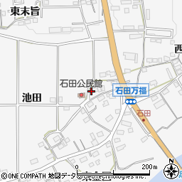 愛知県新城市石田池田136周辺の地図