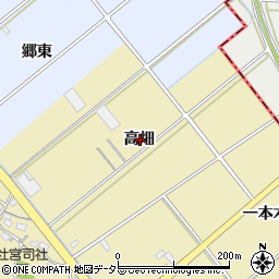 愛知県西尾市東浅井町高畑周辺の地図